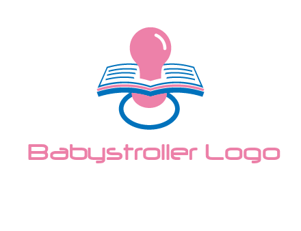 pacifier inserted in a book