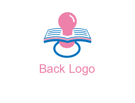 pacifier inserted in a book