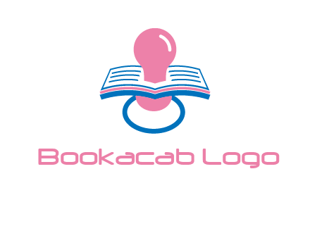 pacifier inserted in a book