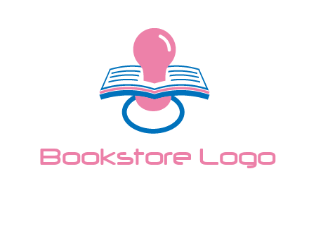 pacifier inserted in a book