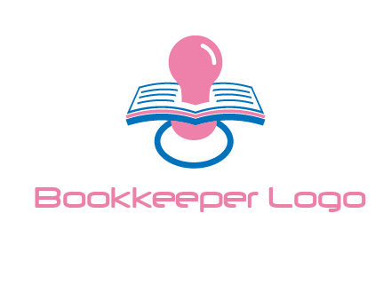 pacifier inserted in a book