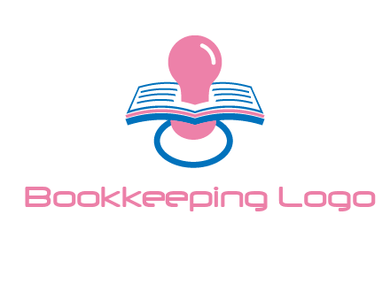 pacifier inserted in a book