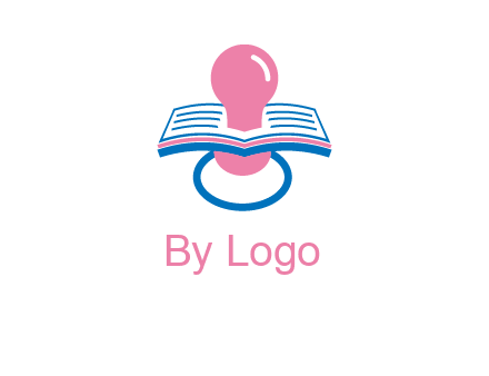 pacifier inserted in a book