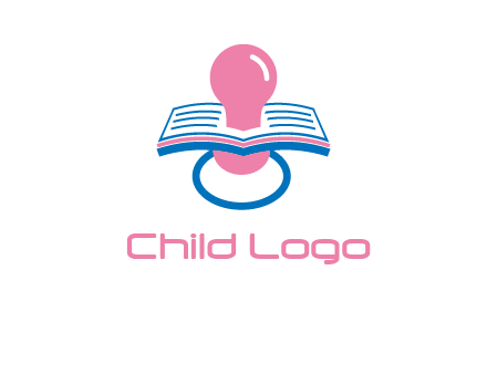 pacifier inserted in a book