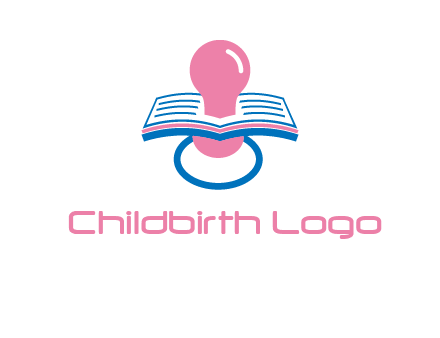 pacifier inserted in a book