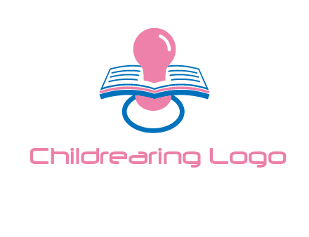 pacifier inserted in a book