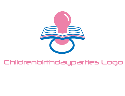 pacifier inserted in a book