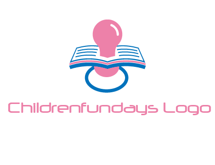 pacifier inserted in a book