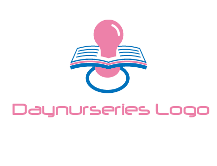 pacifier inserted in a book