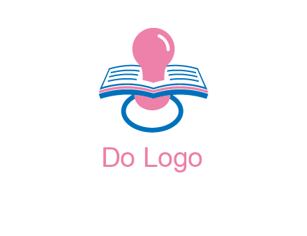 pacifier inserted in a book