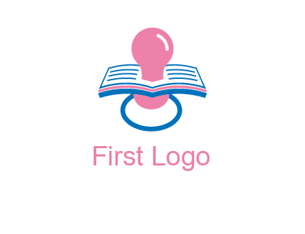 pacifier inserted in a book