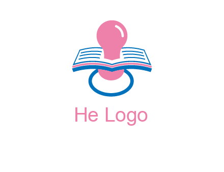 pacifier inserted in a book