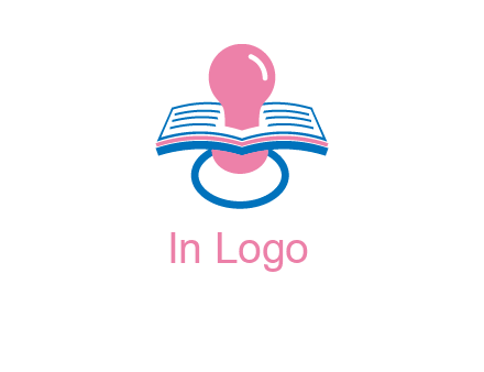 pacifier inserted in a book