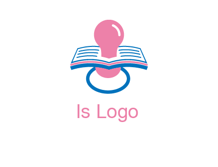 pacifier inserted in a book