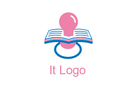 pacifier inserted in a book