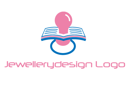 pacifier inserted in a book