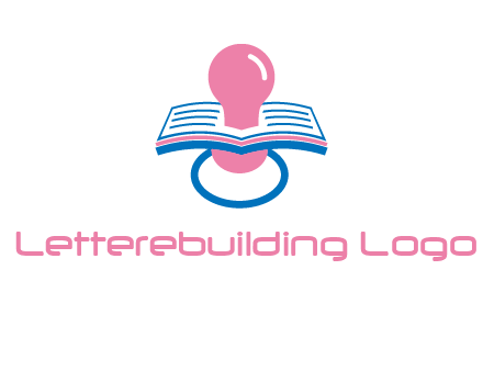 pacifier inserted in a book