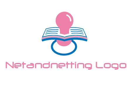 pacifier inserted in a book