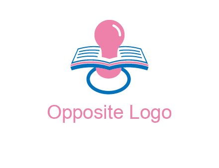 pacifier inserted in a book