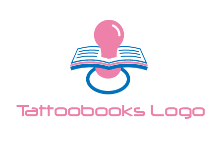 pacifier inserted in a book