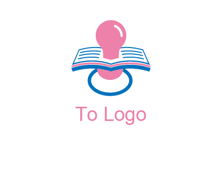 pacifier inserted in a book
