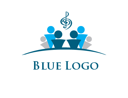 abstract children with music note logo