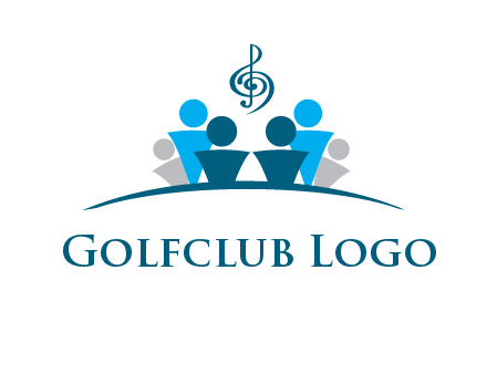 abstract children with music note logo