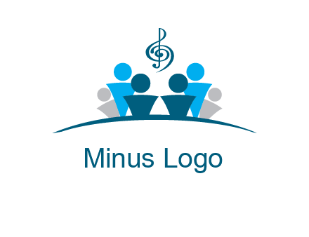 abstract children with music note logo