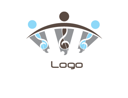 abstract persons and music notes logo