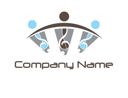 abstract persons and music notes logo
