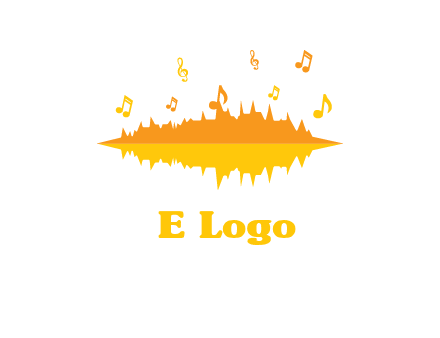 music equalizer with music notes logo