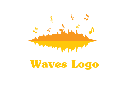 music equalizer with music notes logo