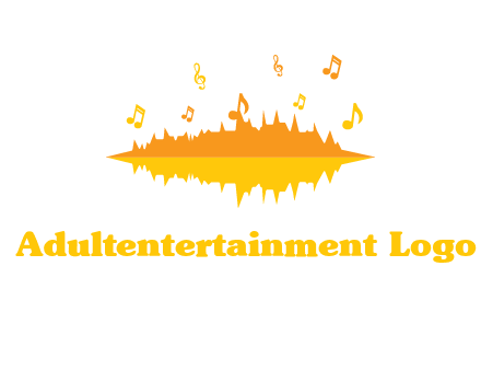 music equalizer with music notes logo