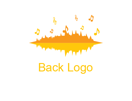 music equalizer with music notes logo