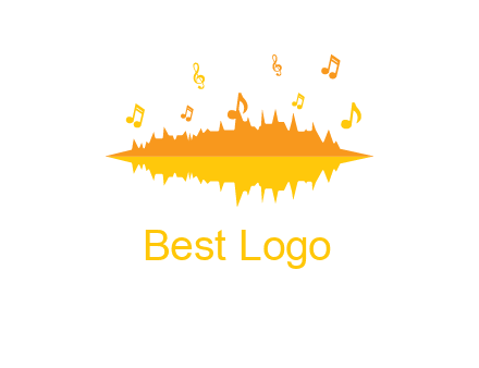music equalizer with music notes logo