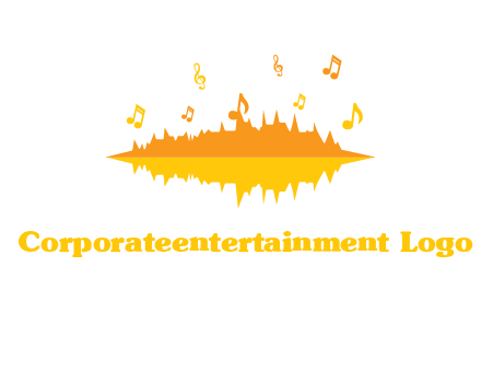 music equalizer with music notes logo