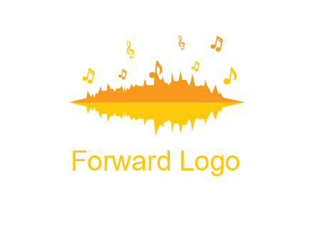 music equalizer with music notes logo