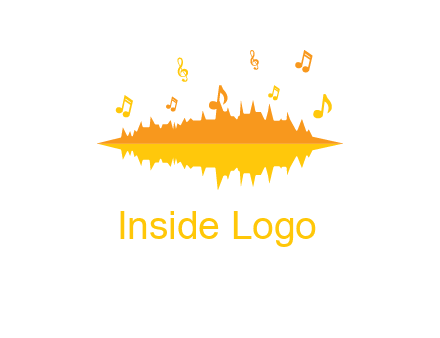 music equalizer with music notes logo
