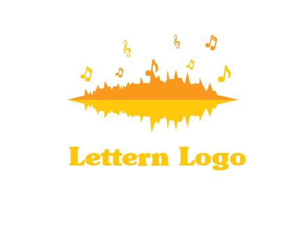 music equalizer with music notes logo