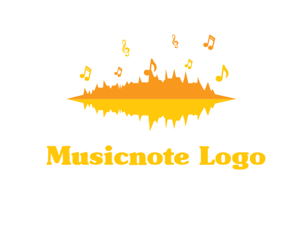 music equalizer with music notes logo