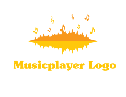 music equalizer with music notes logo