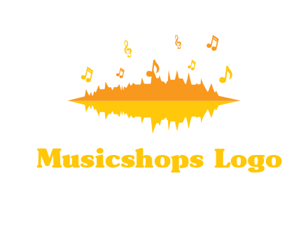 music equalizer with music notes logo