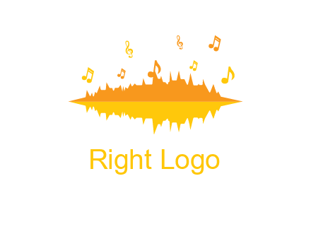 music equalizer with music notes logo