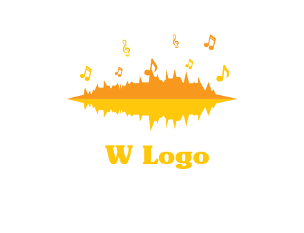 music equalizer with music notes logo