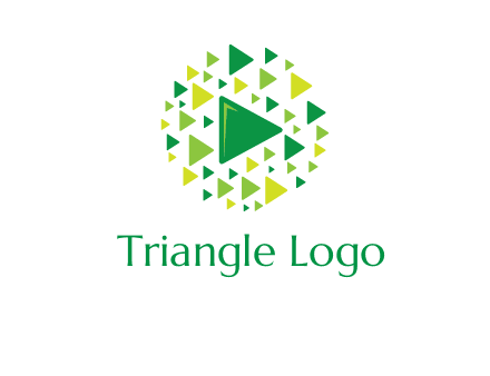 isolated play triangles symbols in circle logo