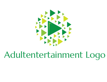 isolated play triangles symbols in circle logo