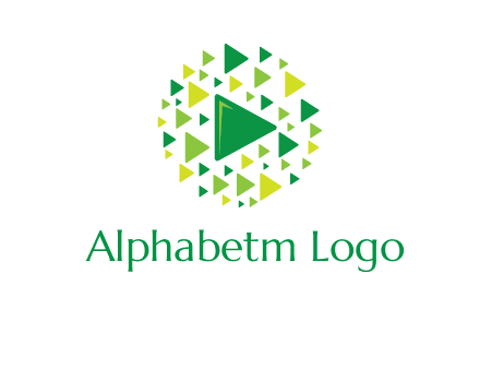 isolated play triangles symbols in circle logo