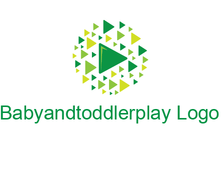 isolated play triangles symbols in circle logo