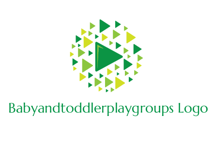 isolated play triangles symbols in circle logo