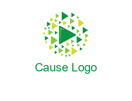 isolated play triangles symbols in circle logo